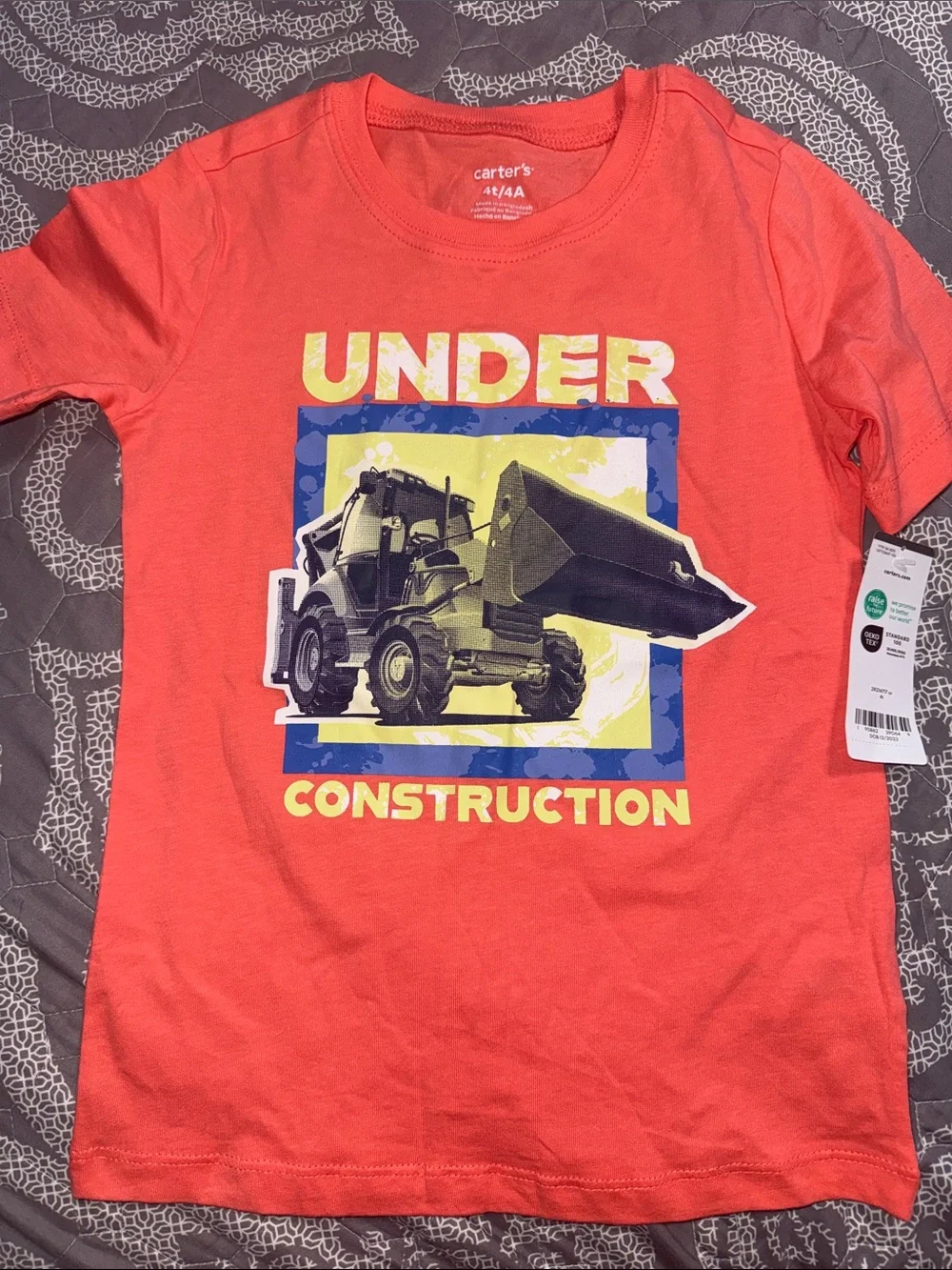 Carter's Orange Toddler Tee with Loader Graphic